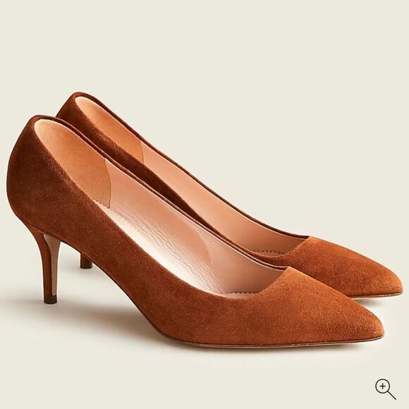 J. Crew Shoes - J Crew Colette Pumps in Brown Suede Classic Mid Heel Size 7 workwear office